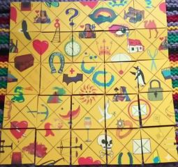  Divination cards with symbols from India. Indian Fortune Telling cards