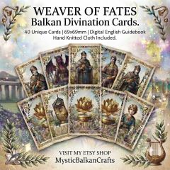 The Weaver of Fates Divination Deck with Digital Guidebook and Hand Knitted Alta